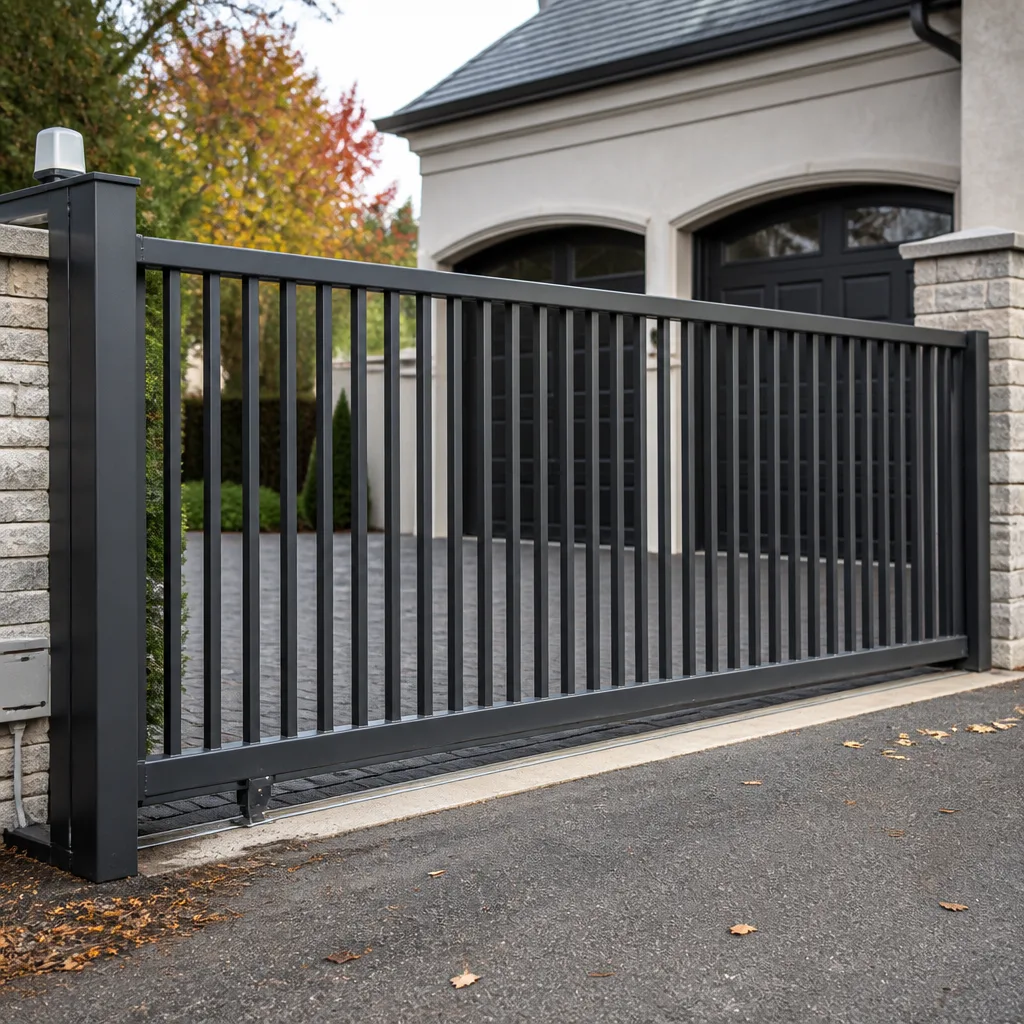 Sliding driveway gates